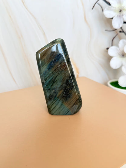 Flashy Labradorite Freeform | Electric Blue & Gold Flash | Polished | Madagascar