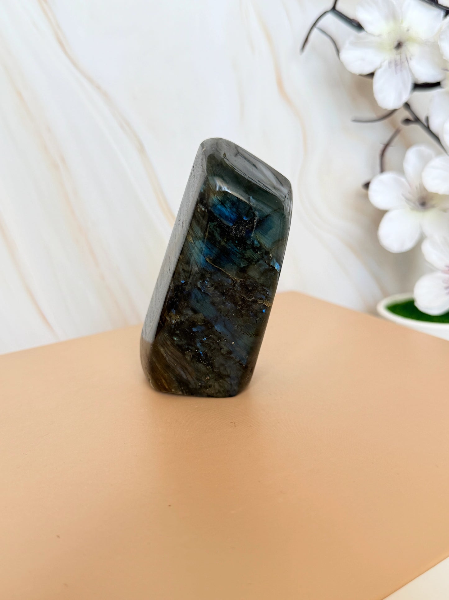 Flashy Labradorite Freeform | Electric Blue & Gold Flash | Polished | Madagascar