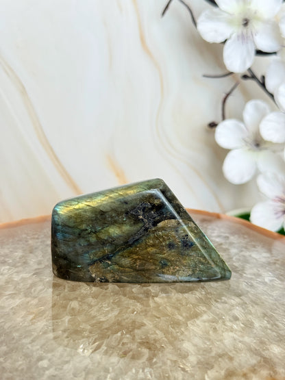 Flashy Labradorite Freeform | Electric Blue & Gold Flash | Polished | Madagascar