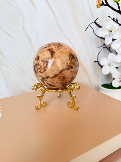 Peach Moonstone & Smoky Quartz Sphere | Polished | 5–6.5cm | China