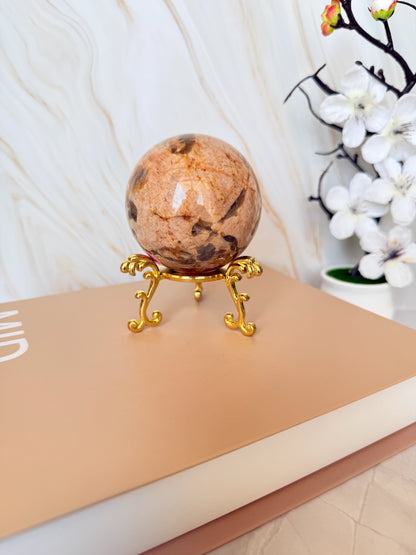 Peach Moonstone & Smoky Quartz Sphere | Polished | 5–6.5cm | China