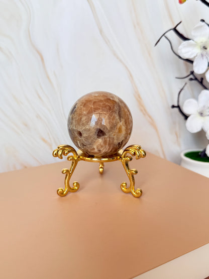 Peach Moonstone & Smoky Quartz Sphere | Polished | 5–6.5cm | China