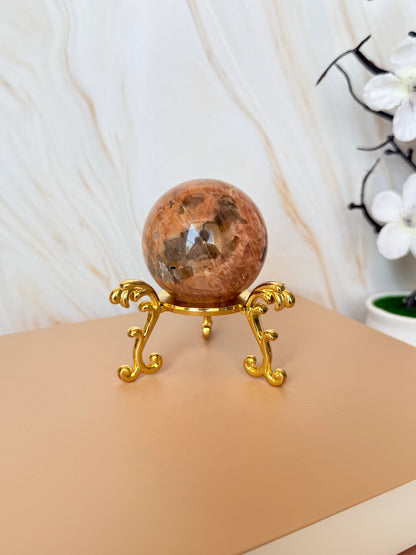 Peach Moonstone & Smoky Quartz Sphere | Polished | 5–6.5cm | China
