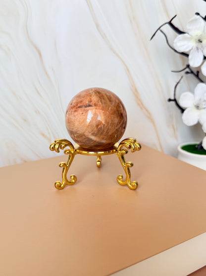 Peach Moonstone & Smoky Quartz Sphere | Polished | 5–6.5cm | China