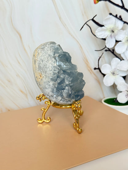 Blue Celestite Egg | Natural Druzy Crystal | Madagascar | Polished | Multiple Sizes