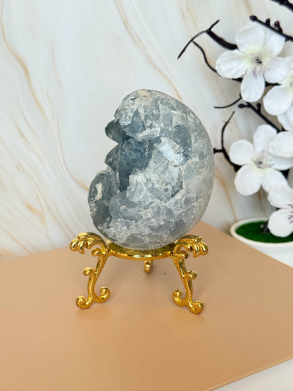 Blue Celestite Egg | Natural Druzy Crystal | Madagascar | Polished | Multiple Sizes