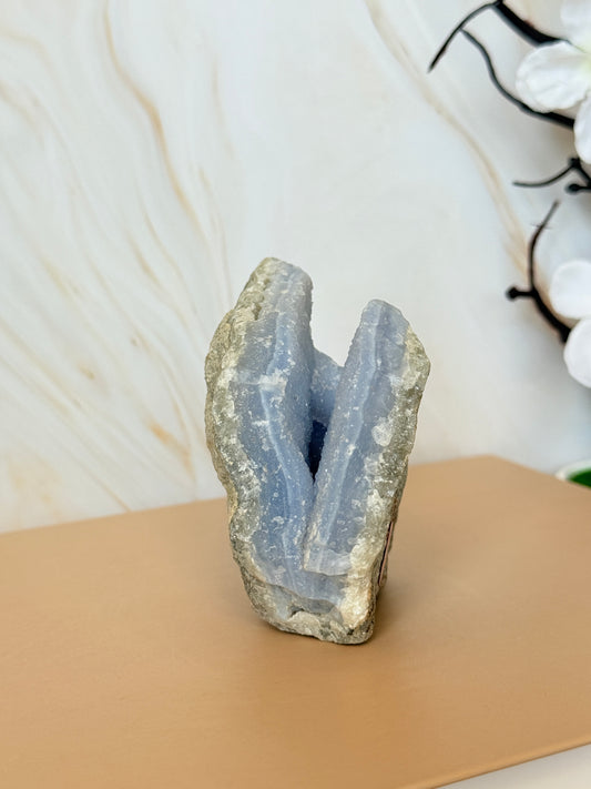 Raw Blue Lace Agate Druzy Specimen | Natural Geode | Madagascar | Multiple Available
