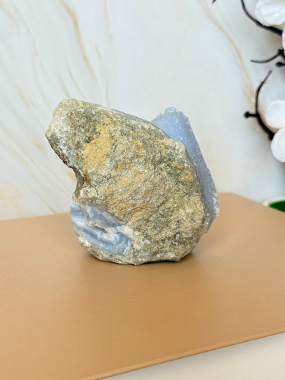 Raw Blue Lace Agate Druzy Specimen | Natural Geode | Madagascar | Multiple Available