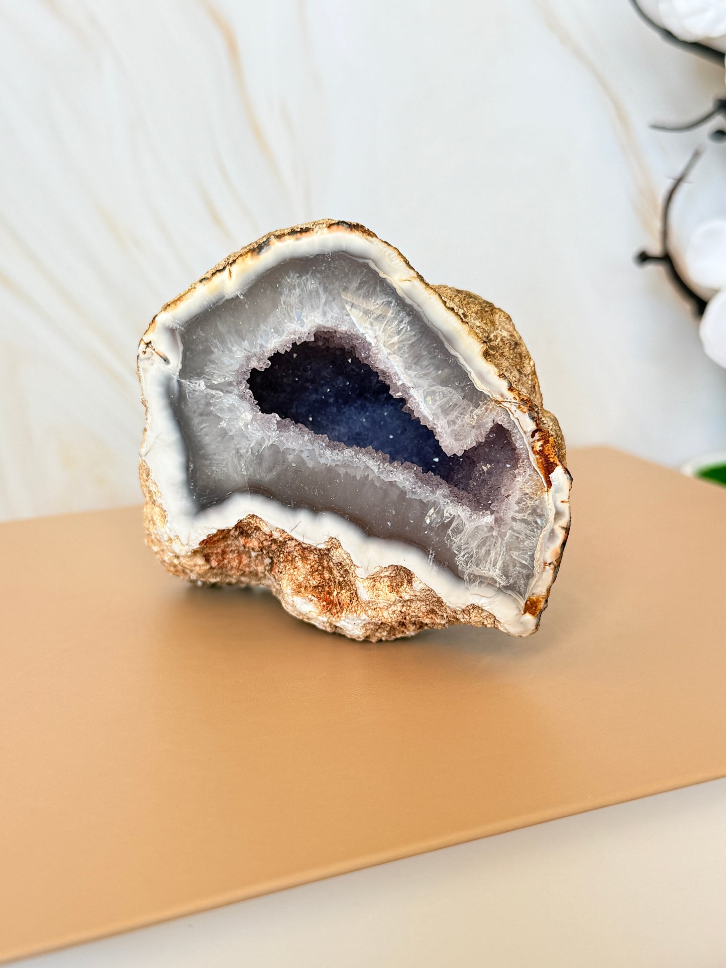 Druzy Amethyst Agate Geode | Natural Crystal Cave | Brazil | 8.5cm | OOAK
