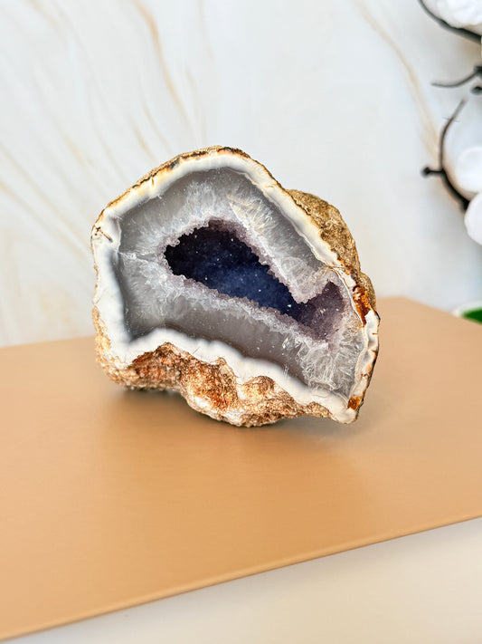 Druzy Amethyst Agate Geode | Natural Crystal Cave | Brazil | 8.5cm | OOAK