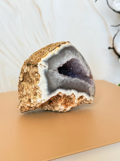 Druzy Amethyst Agate Geode | Natural Crystal Cave | Brazil | 8.5cm | OOAK