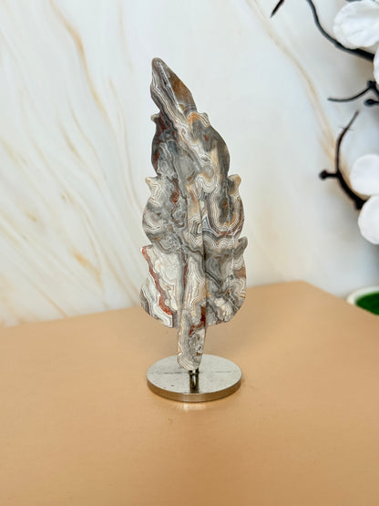 Crystal Feather Carving on Stand | Natural Gemstone | 9cm | Choose Your Stone
