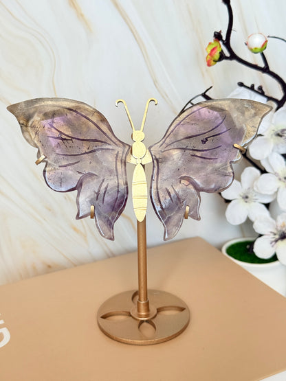 Crystal Butterfly Wings Sculpture | Amethyst Agate | Transformation & Beauty