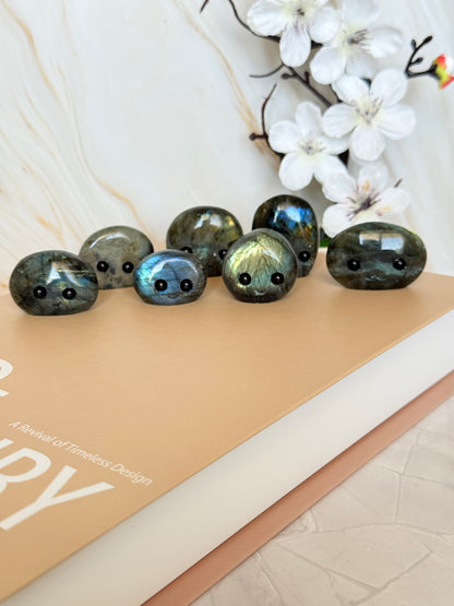 Cute Labradorite Pocket Stone | Smiley Face Crystal | Intuition & Magic