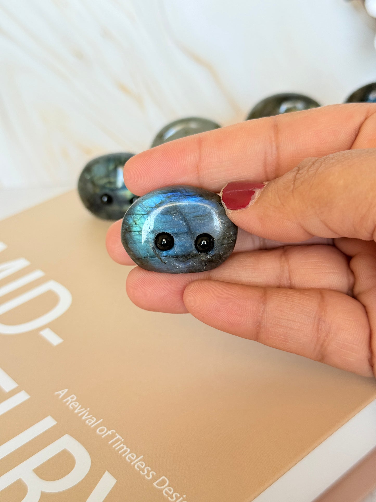 Cute Labradorite Pocket Stone | Smiley Face Crystal | Intuition & Magic