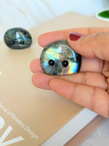 Cute Labradorite Pocket Stone | Smiley Face Crystal | Intuition & Magic