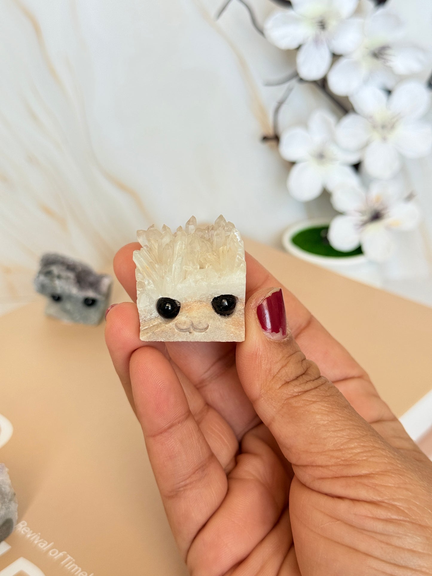 Crystal Cluster Pocket Buddy | Raw Quartz & Amethyst | Cute Crystal Companion