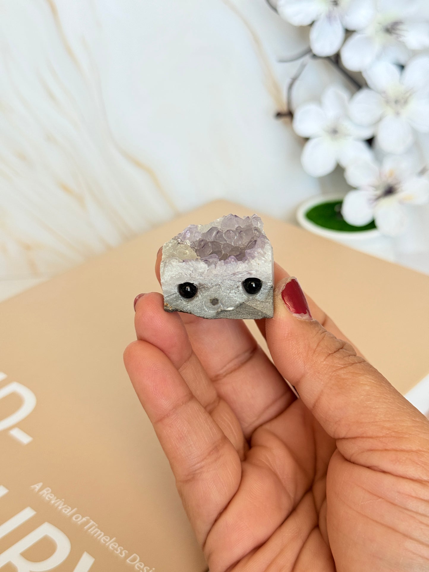 Crystal Cluster Pocket Buddy | Raw Quartz & Amethyst | Cute Crystal Companion