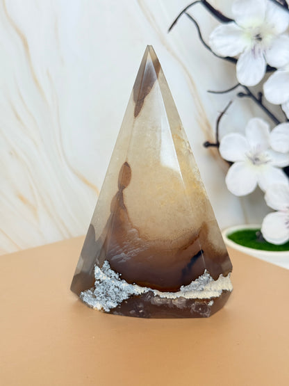 Druzy Agate Point | Natural Crystal Tower | Brazil | 9.5-10.5cm