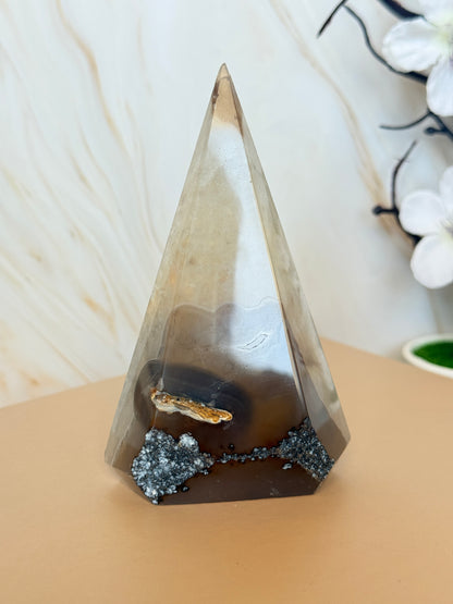 Druzy Agate Point | Natural Crystal Tower | Brazil | 9.5-10.5cm