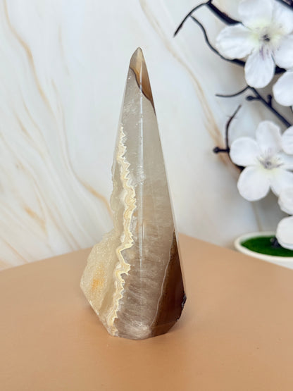 Druzy Agate Point | Natural Crystal Tower | Brazil | 9.5-10.5cm