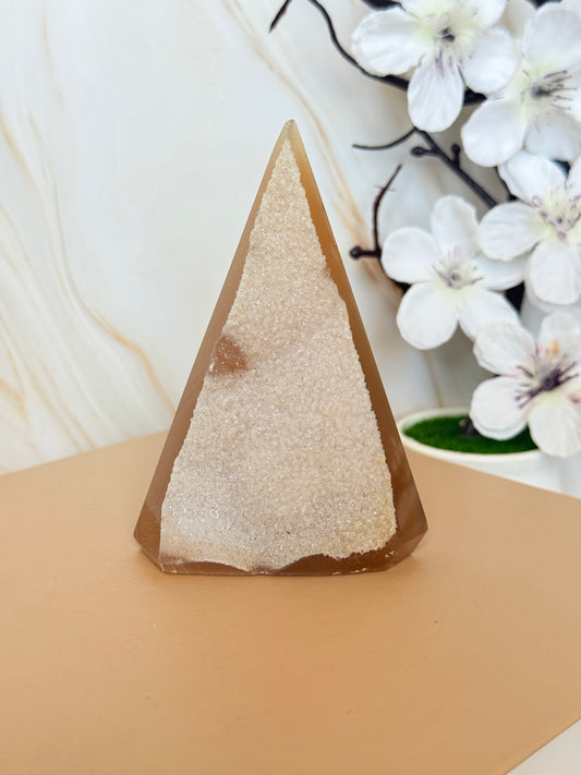 Druzy Agate Point | Natural Crystal Tower | Brazil | 9.5-10.5cm