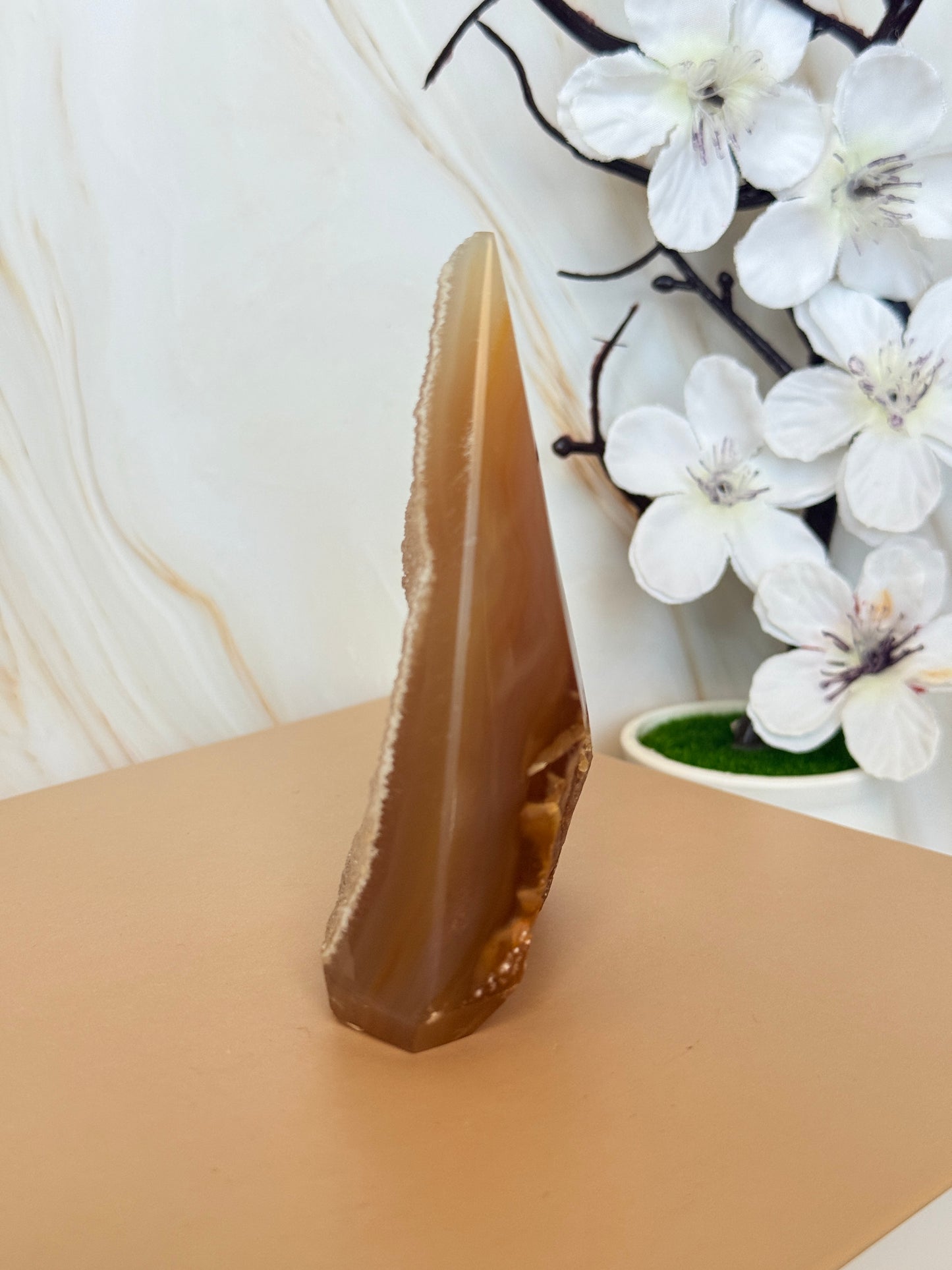 Druzy Agate Point | Natural Crystal Tower | Brazil | 9.5-10.5cm