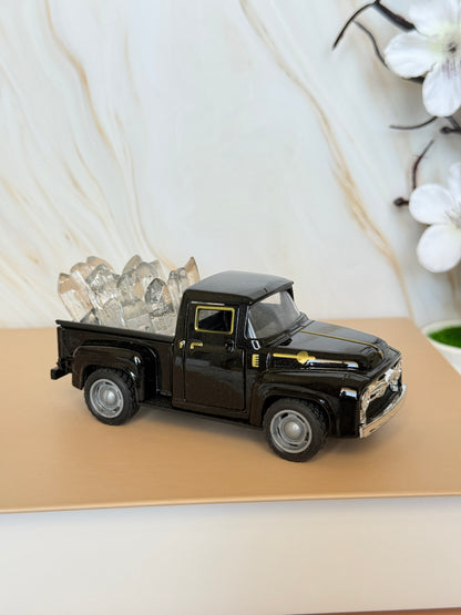 Clear Quartz Crystal Truck | Vintage Pickup Decor | Clarity & Good Vibes