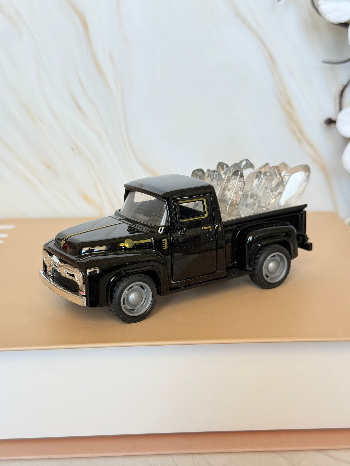 Clear Quartz Crystal Truck | Vintage Pickup Decor | Clarity & Good Vibes