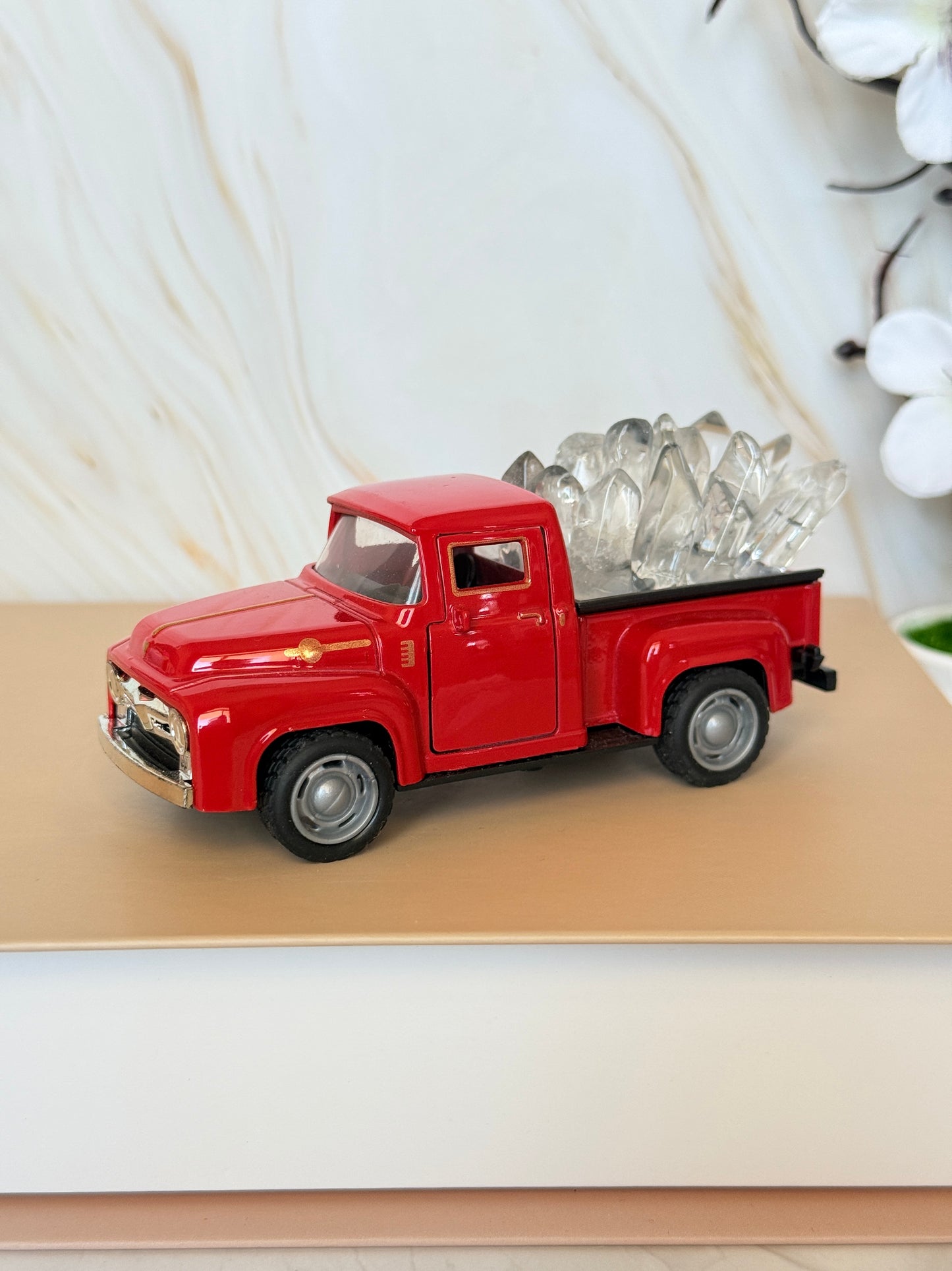 Clear Quartz Crystal Truck | Vintage Pickup Decor | Clarity & Good Vibes