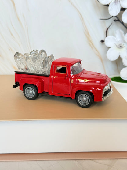 Clear Quartz Crystal Truck | Vintage Pickup Decor | Clarity & Good Vibes