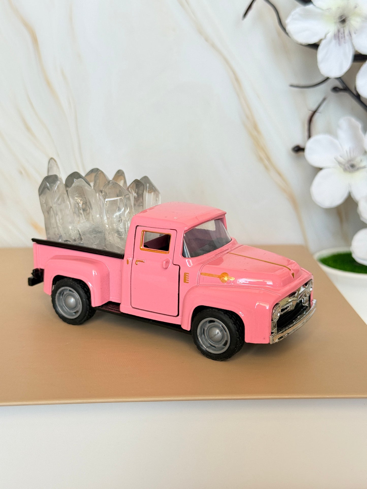Clear Quartz Crystal Truck | Vintage Pickup Decor | Clarity & Good Vibes