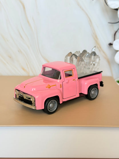 Clear Quartz Crystal Truck | Vintage Pickup Decor | Clarity & Good Vibes