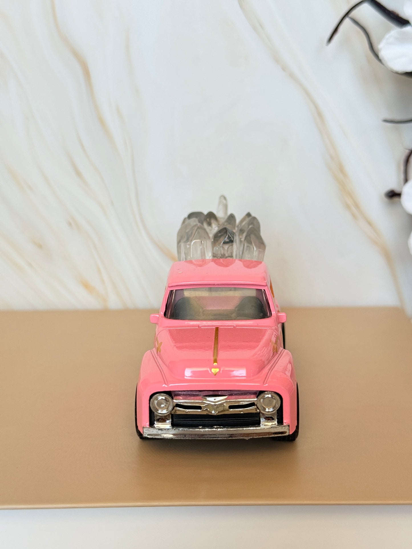 Clear Quartz Crystal Truck | Vintage Pickup Decor | Clarity & Good Vibes