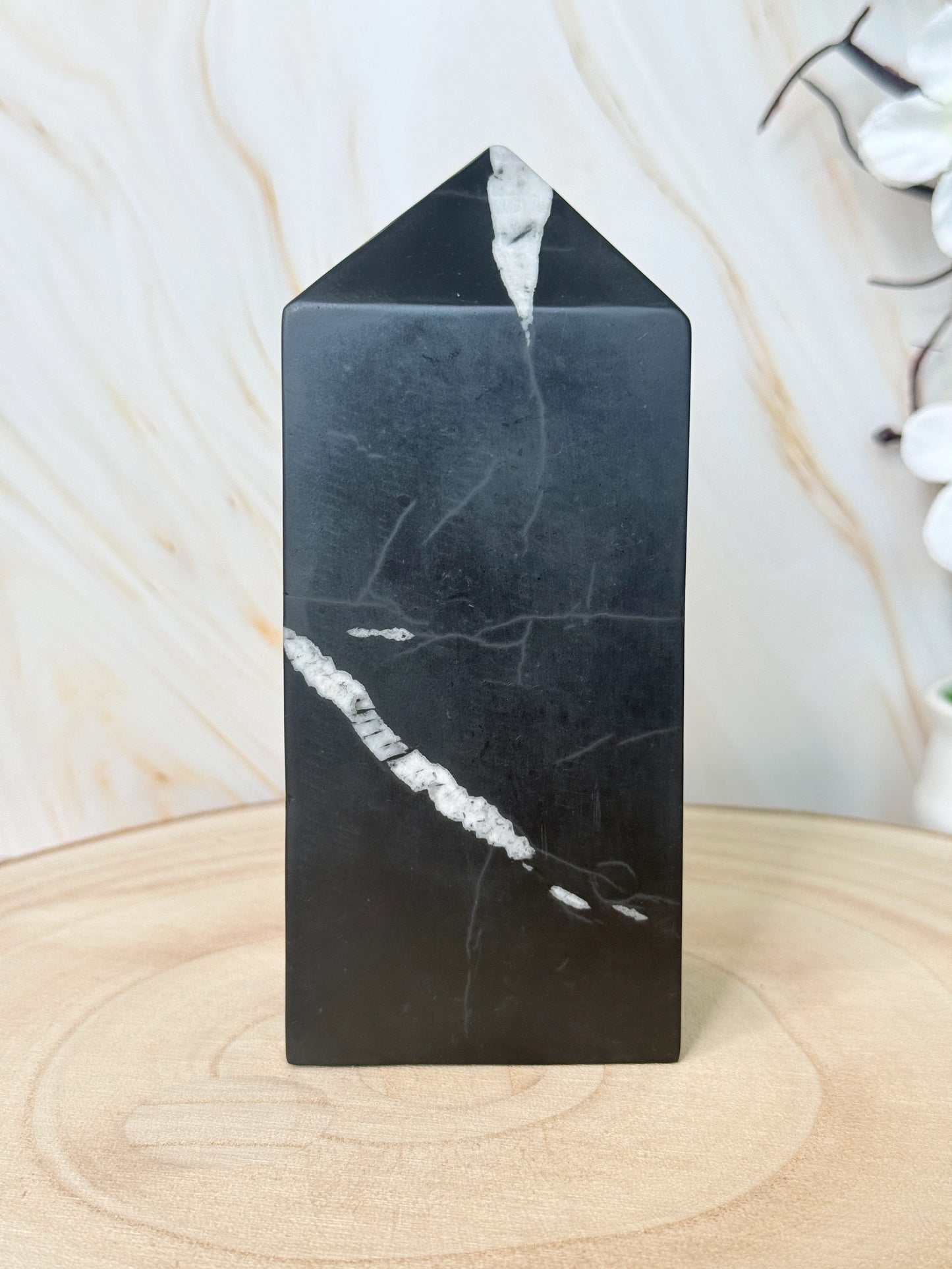 Chrysanthemum Stone Crystal Tower | Floral Pattern | Growth & Renewal