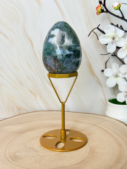 Moss Agate Egg | Natural Crystal Egg | China | One of a Kind