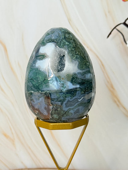 Moss Agate Egg | Natural Crystal Egg | China | One of a Kind