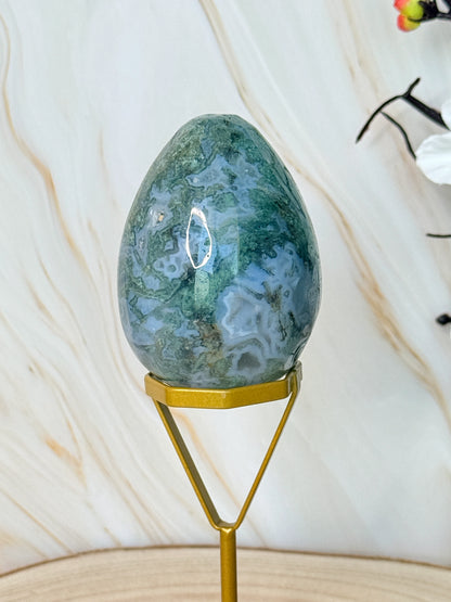 Moss Agate Egg | Natural Crystal Egg | China | One of a Kind