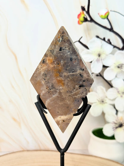 Moonstone Crystal Diamond | Intuition & New Beginnings | Blue Flash