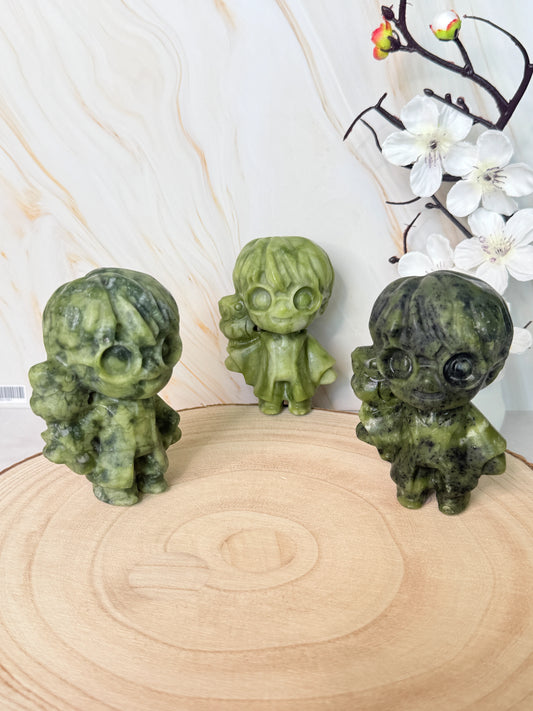 Xiyuan Jade Whimsical Character Carving | Playful Crystal Decor