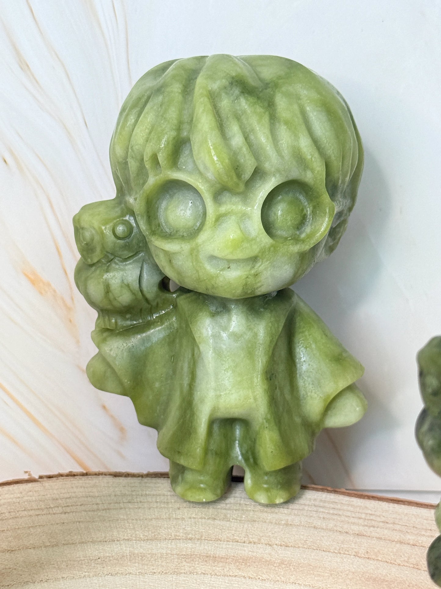 Xiyuan Jade Whimsical Character Carving | Playful Crystal Decor
