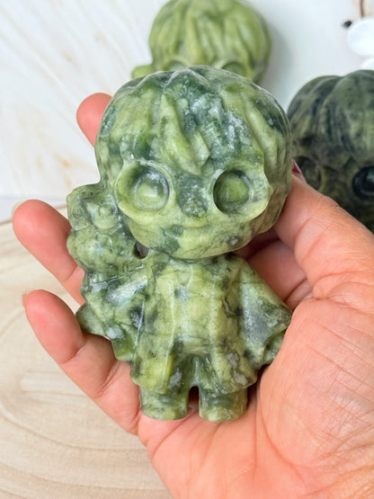 Xiyuan Jade Whimsical Character Carving | Playful Crystal Decor