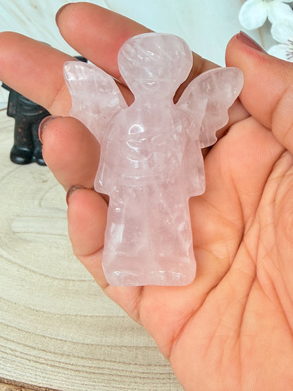 Crystal Guardian Angel Carving | Protection & Comfort | Choose Your Stone