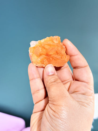 Tangerine Quartz Mini Clusters – Joyful Energy in a Small Spark
