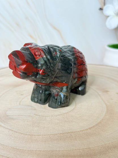 African Bloodstone Bear | Strength & Courage | Crystal Carving