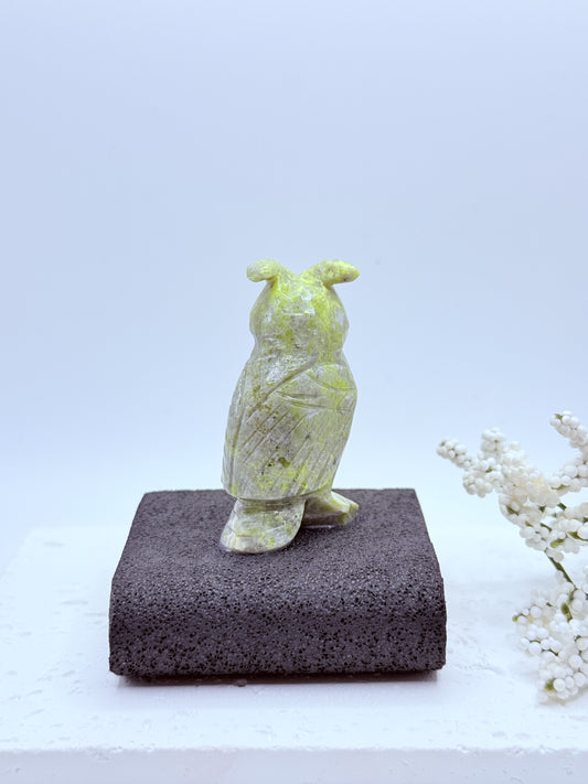 Jasper Owl on Book Carving