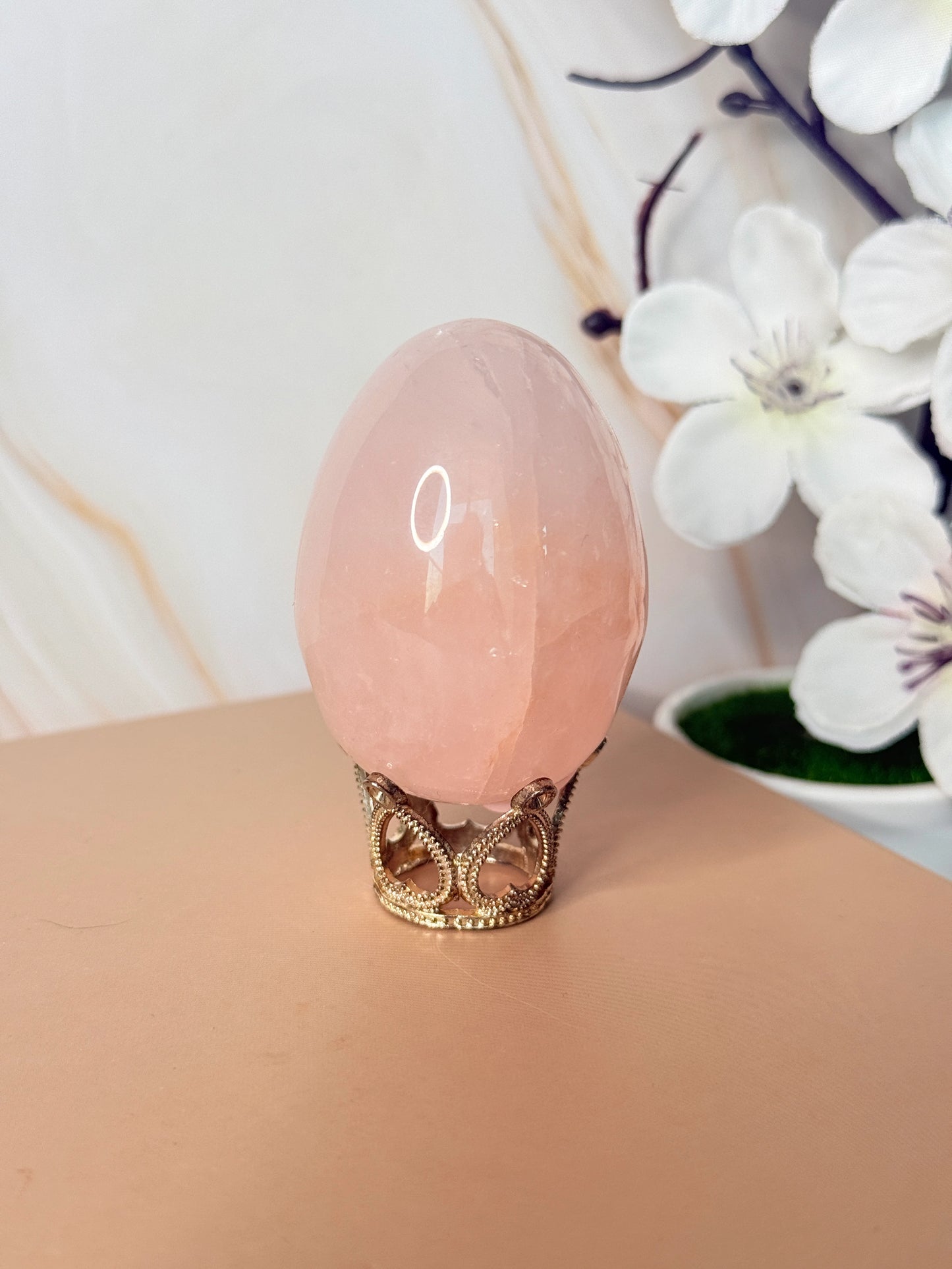Rose Quartz Egg | Love & Emotional Healing | Crystal Carving