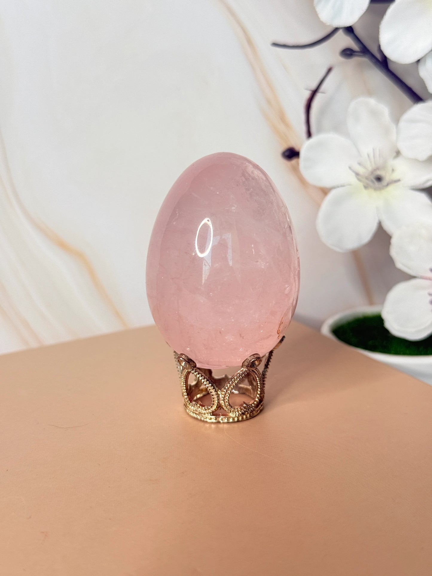 Rose Quartz Egg | Love & Emotional Healing | Crystal Carving