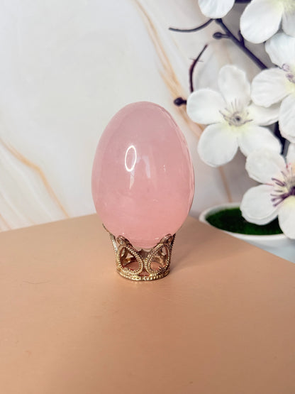 Rose Quartz Egg | Love & Emotional Healing | Crystal Carving