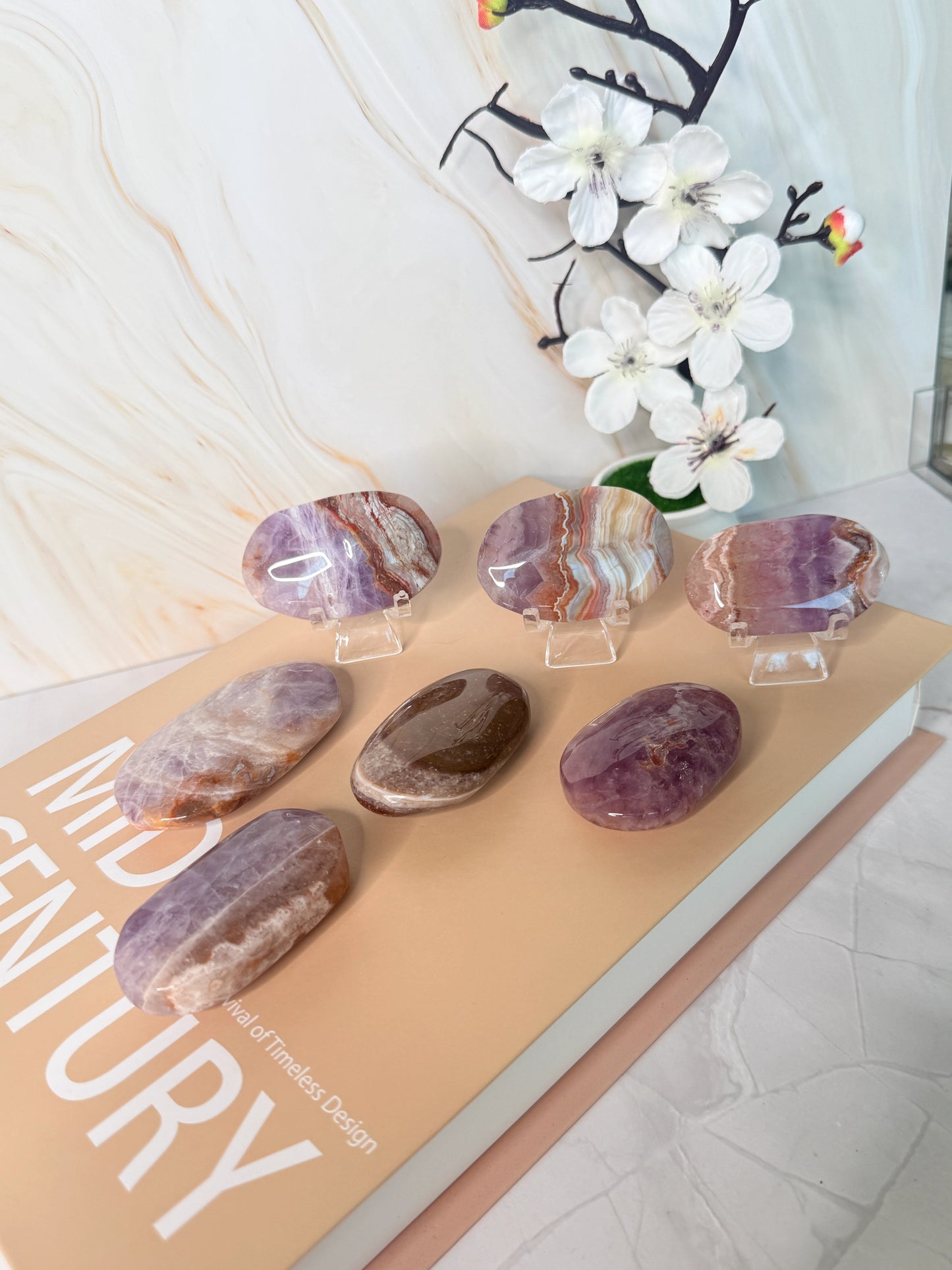 Amethyst Agate Palm Stone | Calm & Clarity | Pocket Crystal